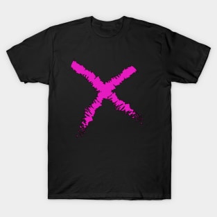 An X painted with pink paint T-Shirt